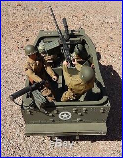 12 Inch 1/6 Ultimate Soldier GIJoe M3 Armored Scout Car & 4 Soldiers & Equipment