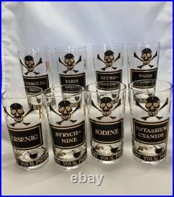 17 Piece Georges Briard Poison Highball Glasses withSwizzle Sticks