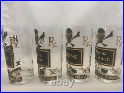 17 Piece Georges Briard Poison Highball Glasses withSwizzle Sticks