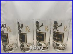 17 Piece Georges Briard Poison Highball Glasses withSwizzle Sticks