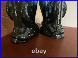 18 PAIR MID CENTURY CERAMIC CAT Sculptures Large Drip Glaze MCM Boho Vintage