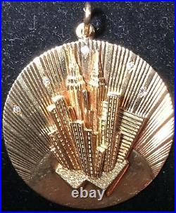18k Tiffany & Co. Best Ever New York City Gold And Diamond Pendent Charm Rare