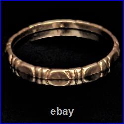 1940s Retro Era 14k Rose Gold Band Ring Wedding Anniversary Mid Century Vintage