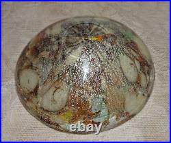 1950 1960 Mid Century MURANO Barovier Toso Art Glass Bowl Silver & Gold Flecks