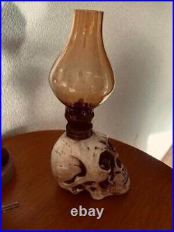 1950 Vintage Japan skull Devil oil lamp Display Object 20cm Mid-Century Rare