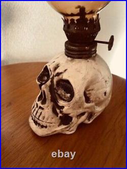 1950 Vintage Japan skull Devil oil lamp Display Object 20cm Mid-Century Rare