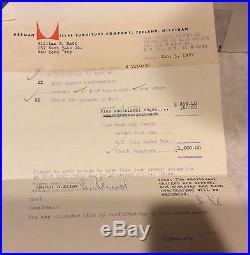 1957 Paul mccobb Herman miller brochure fabric swatch receipt lot