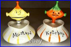 1958 Holt Howard Pixieware Mustard and Ketchup Condiment Jar