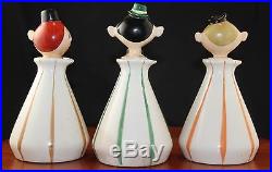 1959 Holt Howard Japan Pixieware Dressing Set of 3 Cruets with Original Stickers