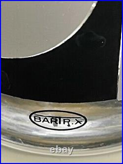 1960 Op- Art Set Of 6 Bartrix Black & White Highball Glasses With Vinyl Caddy