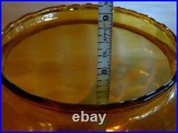 1960s-1970s Mid-Century Amber Glass Pendant 8 SWAG LIGHT GLOBES