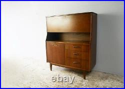 1960s mid century English highboard with drop down counter