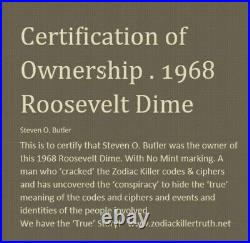1968 Roosevelt Dime. No Mint Matking