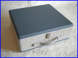 1970s Blue and grey Reve Evernice valve Portable vintage Record player italian