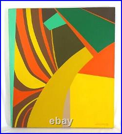 1970s RETRO OP ART HARD-EDGED PAINTING A Long Climb by John Neal c. 1976