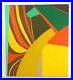 1970s RETRO OP ART HARD-EDGED PAINTING A Long Climb by John Neal c. 1976