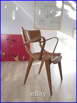 1of3 VINTAGE RETRO MID CENTURY 1950s 1960s WOODEN DINING CHAIRS