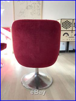 1of6 VINTAGE RETRO MID CENTURY 60s 70s TULIP SWIVEL LOUNGE CHAIR SHELL SHAPED