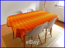 2 Dekoplus vintage fabric curtains drapes orange retro mid century design 70's