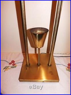 2 Light Stand Floor Lamp Mid Century Leaf Brass Retro Vintage Hollywood Regency