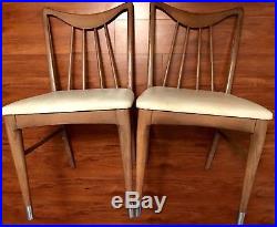 2 Mid Century Vintage Keller Desk Table Chairs Retro Danish Wood Atomic Dowel