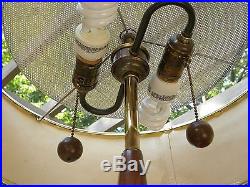 (2) Pair 1960s DANISH MODERN Mid-Century TEAK Table Lamps GRASSCLOTH DRUM SHADES