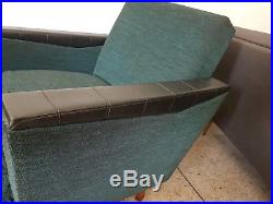 2 x Design Sessel 50 60 Jahre Vintage blau alt retro chair Mid century Garnitur