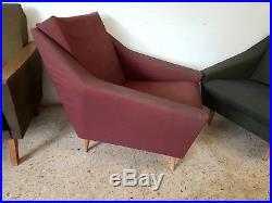 2 x Design Sessel 50 60 Jahre Vintage grau alt retro chair Mid century Garnitur
