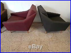 2 x Design Sessel 50 60 Jahre Vintage grau alt retro chair Mid century Garnitur