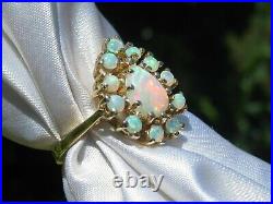 2Ct Pear Cut Opal Retro Mid Century Estate Vintage Ring 14K Yellow Gold Plated