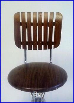 +3 Vintage Mid Century Danish Eames Chair Stool Office Wood Teak Bar Atomic Desk