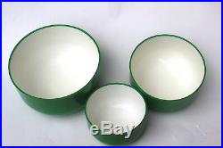 3 pc. Kartell by Anna Castelli Green White Bowls Nesting Mixing Bowl Set MINT