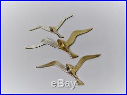 3 x VINTAGE FLYING BRASS BIRDS MID CENTURY MODERN EAMES DANISH RETRO 50s 60s 70s