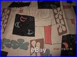 4 Pieces of Retro Vintage Mid-Century Modern Atomic Barkcloth Bark Cloth Fabric
