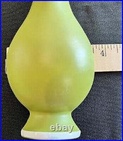 4 Vtg MCM Mid Century MOD Avocado GREEN Genie Bottle Vases Wall RETRO Decor