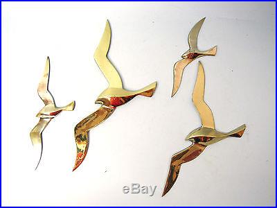 4 x VINTAGE FLYING BRASS BIRDS MID CENTURY MODERN EAMES DANISH RETRO 50s 60s 70s