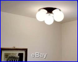 437b 70's Vintage Ceiling Light Lamp Fixture midcentury eames mod retro chrome
