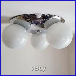 437b 70's Vintage Ceiling Light Lamp Fixture midcentury eames mod retro chrome