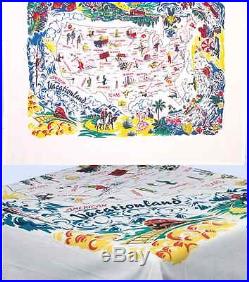 50's RETRO Vintage Style State Souvenir MID CENTURY Tablecloth UNITED STATES MAP