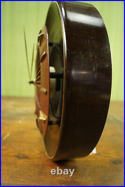 50er Vintage Lautsprecher Bakelit Uhr Wanduhr Box Mid Century Rockabilly Retro