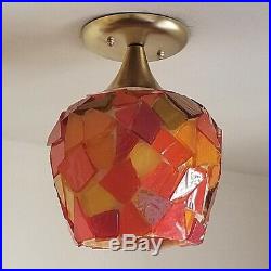 539 Vintage 60s 70s Ceiling Light glass Fixture Mid-Century retro eames
