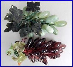6 Mid Century Stone Jade Glass Grapes Bunch Cluster Centerpiece Fruit Food Decor