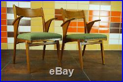 60er Vintage Stuhl Armlehnstuhl Schreibtisch Mid-Century Retro Holz 50er 1/25