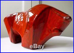 60s Bay Keramik German Fat Lava Pottery Bull Mid Century Eames Bitossi Style