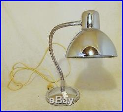 60s FRENCH CHROM DESK OR BEDSIDE LAMP retro vintage mid-century industrial