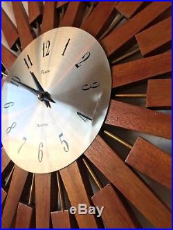60s vintage retro mid century large Paico starburst sunburst wall clock