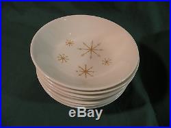 7 Vintage Atomic Retro Mid Century Royal China Star Glow Berry Bowls 5 3/4 EUC