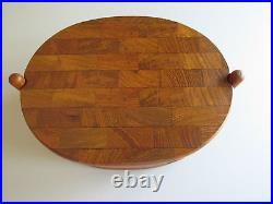 70s Set of 4 Teak Plates with Teak Stand DIGSMED Denmark 9 ½ x 3 ½ x ¾