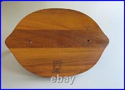 70s Set of 4 Teak Plates with Teak Stand DIGSMED Denmark 9 ½ x 3 ½ x ¾