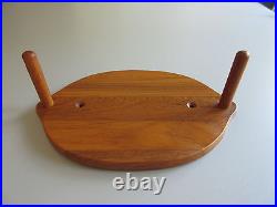 70s Set of 4 Teak Plates with Teak Stand DIGSMED Denmark 9 ½ x 3 ½ x ¾